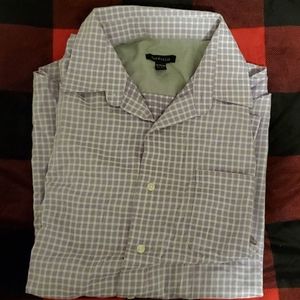 Purple Plaid Button Up Dress Shirt